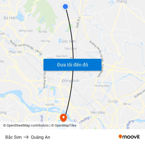 Bắc Sơn to Quảng An map