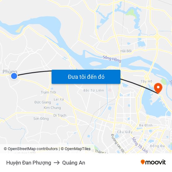 Huyện Đan Phượng to Quảng An map
