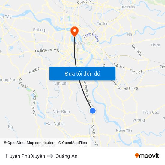 Huyện Phú Xuyên to Quảng An map