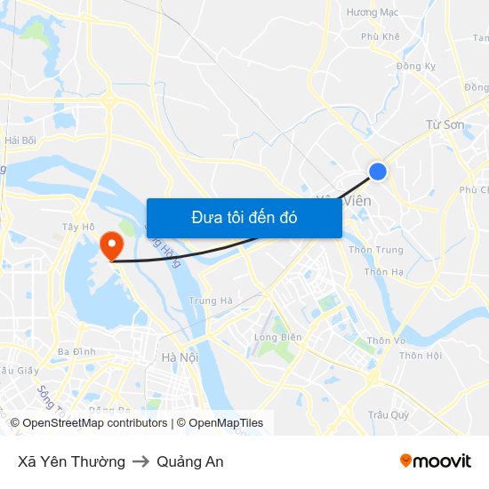 Xã Yên Thường to Quảng An map