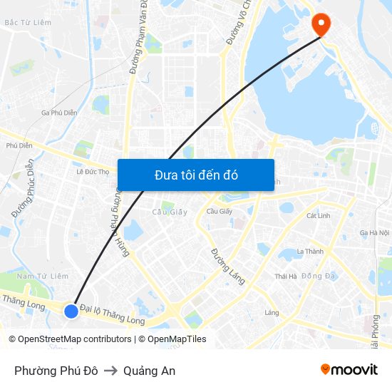 Phường Phú Đô to Quảng An map