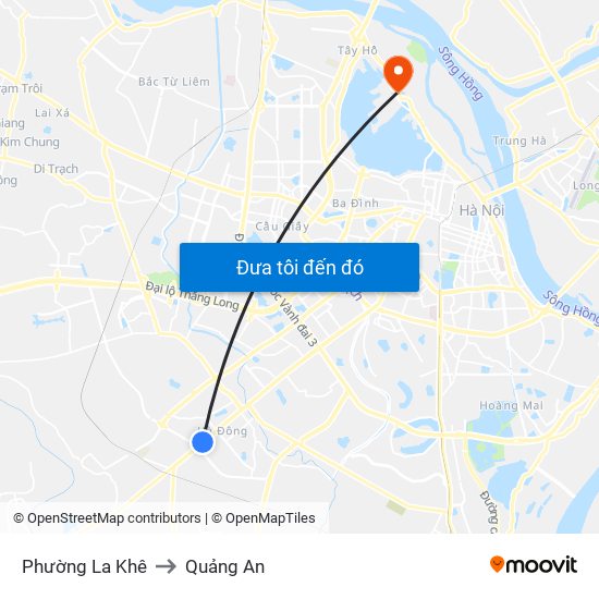 Phường La Khê to Quảng An map
