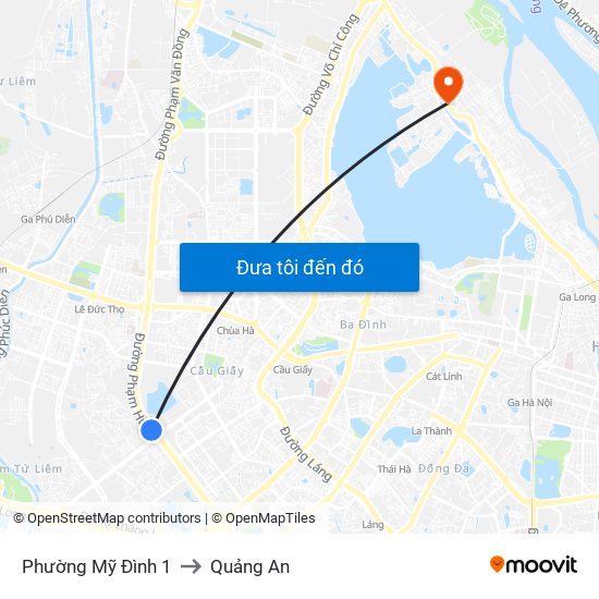 Phường Mỹ Đình 1 to Quảng An map