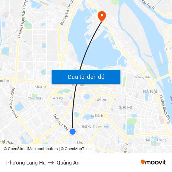 Phường Láng Hạ to Quảng An map