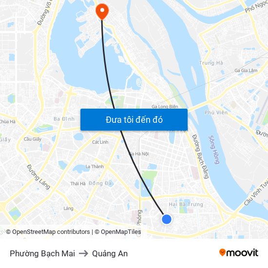Phường Bạch Mai to Quảng An map