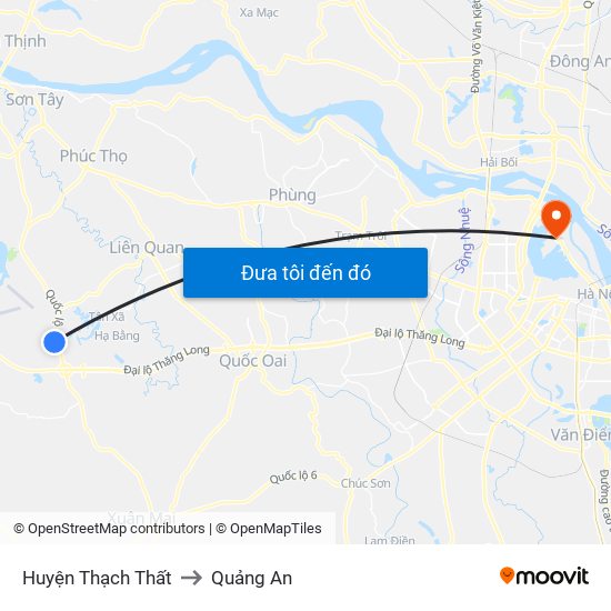 Huyện Thạch Thất to Quảng An map