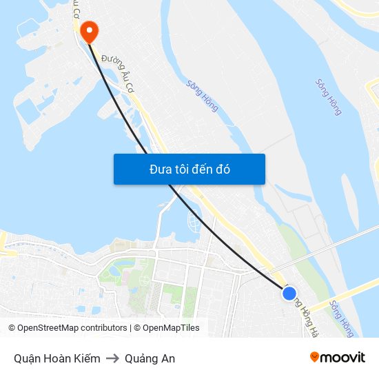 Quận Hoàn Kiếm to Quảng An map