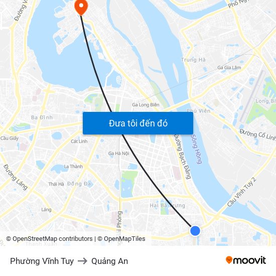 Phường Vĩnh Tuy to Quảng An map