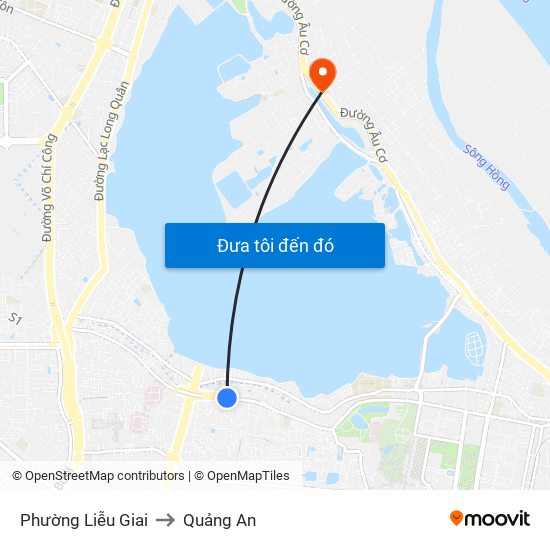 Phường Liễu Giai to Quảng An map