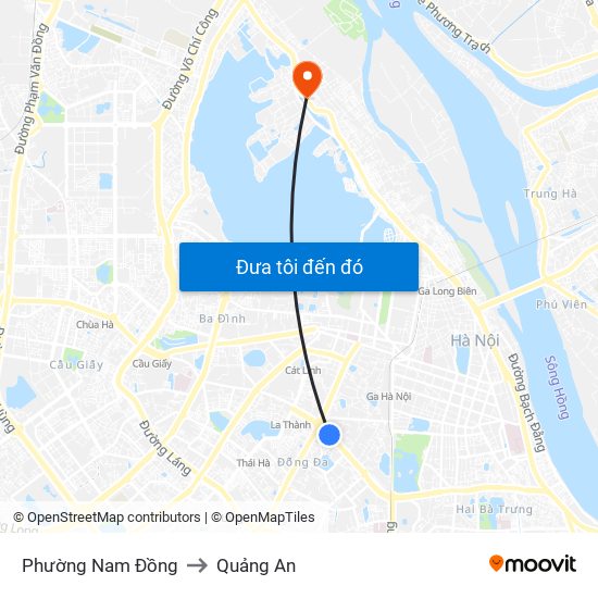 Phường Nam Đồng to Quảng An map