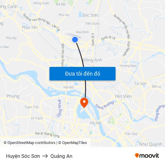 Huyện Sóc Sơn to Quảng An map