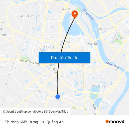 Phường Kiến Hưng to Quảng An map