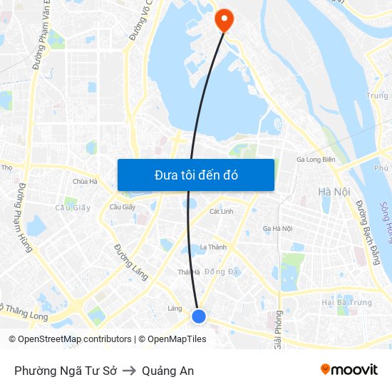 Phường Ngã Tư Sở to Quảng An map