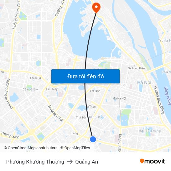 Phường Khương Thượng to Quảng An map