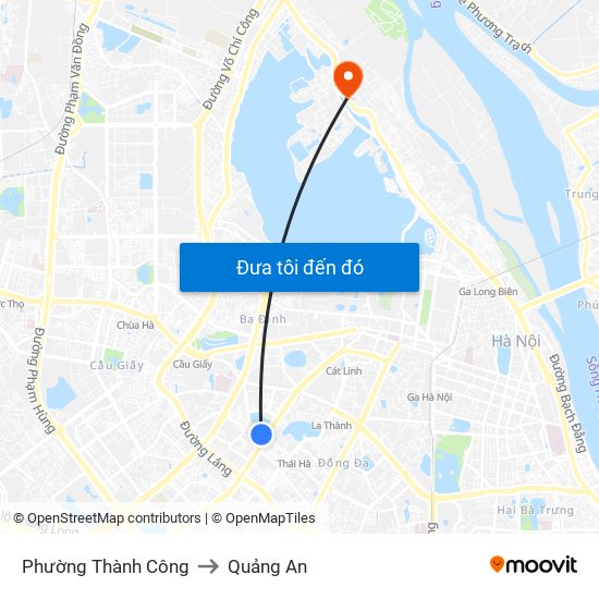 Phường Thành Công to Quảng An map