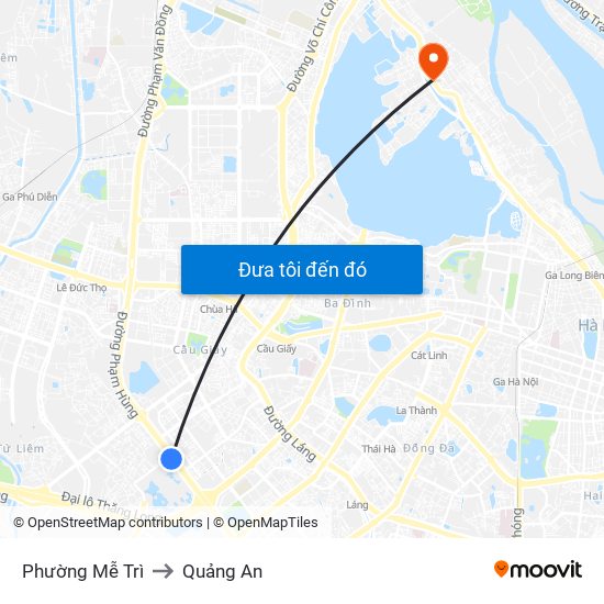 Phường Mễ Trì to Quảng An map