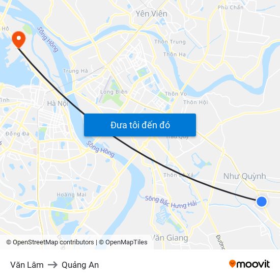 Văn Lâm to Quảng An map