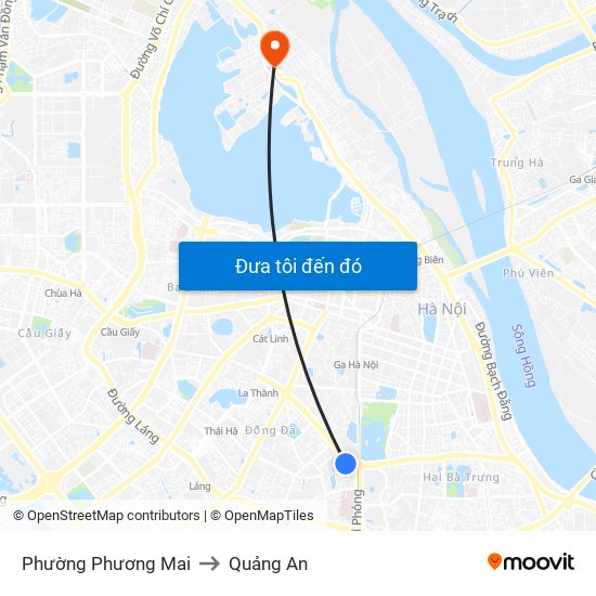 Phường Phương Mai to Quảng An map
