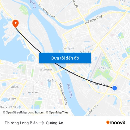 Phường Long Biên to Quảng An map