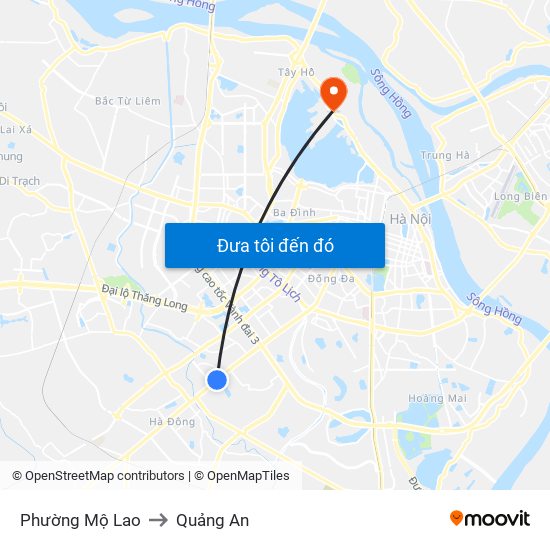 Phường Mộ Lao to Quảng An map