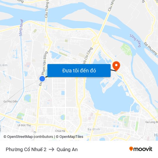 Phường Cổ Nhuế 2 to Quảng An map