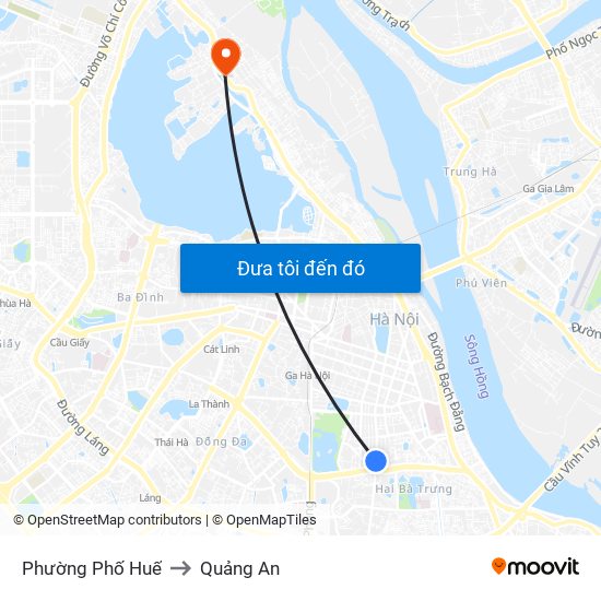 Phường Phố Huế to Quảng An map