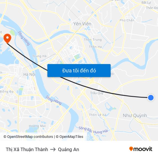 Thị Xã Thuận Thành to Quảng An map