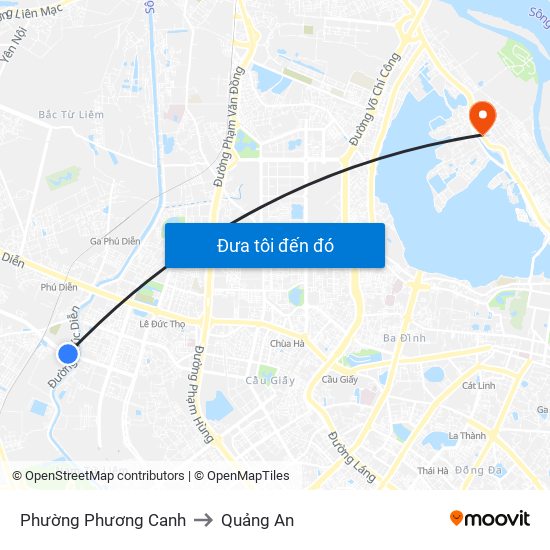 Phường Phương Canh to Quảng An map