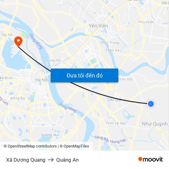 Xã Dương Quang to Quảng An map