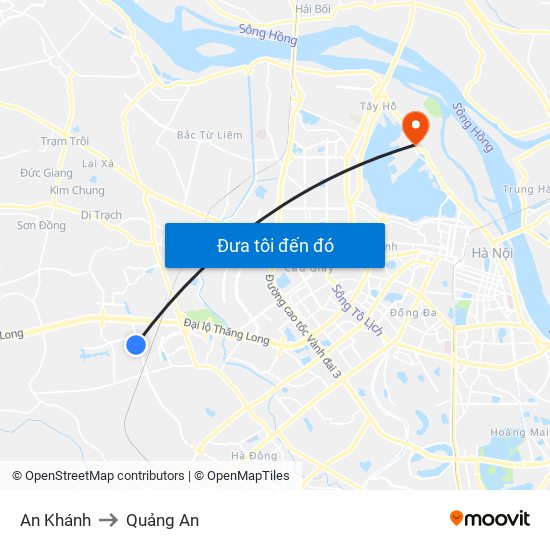 An Khánh to Quảng An map