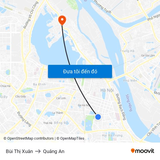 Bùi Thị Xuân to Quảng An map