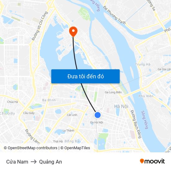Cửa Nam to Quảng An map