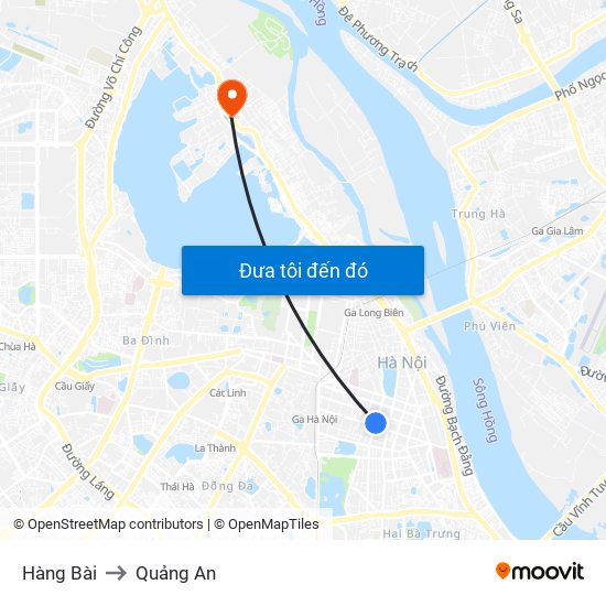 Hàng Bài to Quảng An map