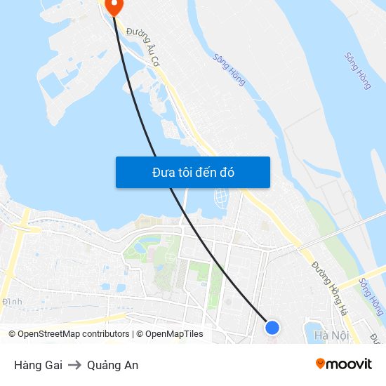 Hàng Gai to Quảng An map