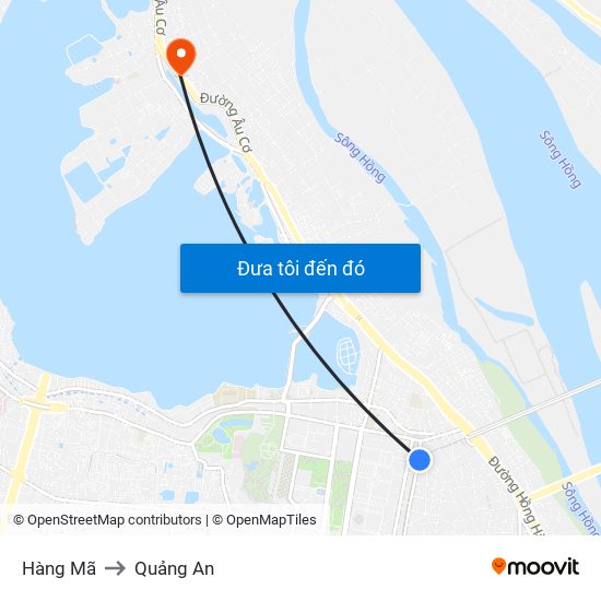 Hàng Mã to Quảng An map