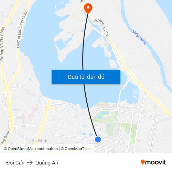 Đội Cấn to Quảng An map