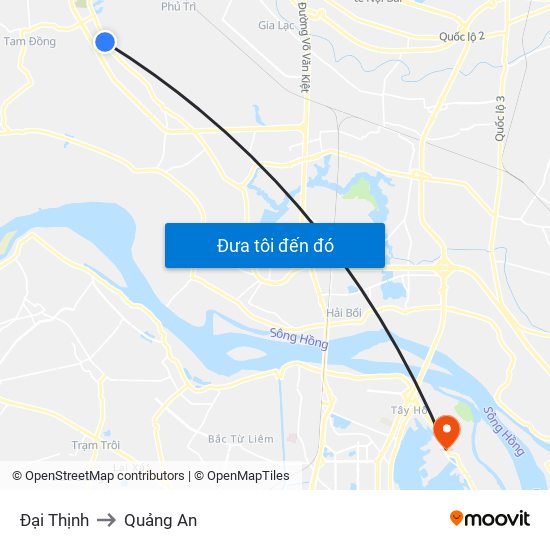 Đại Thịnh to Quảng An map