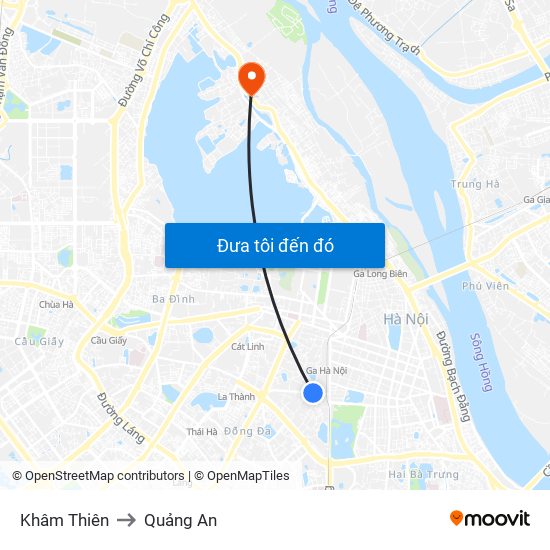 Khâm Thiên to Quảng An map