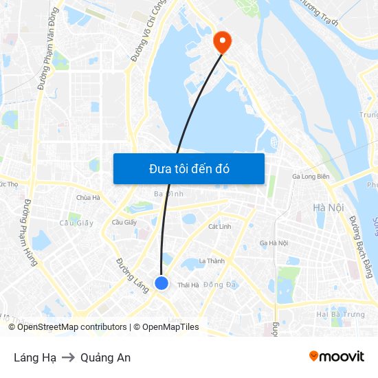 Láng Hạ to Quảng An map