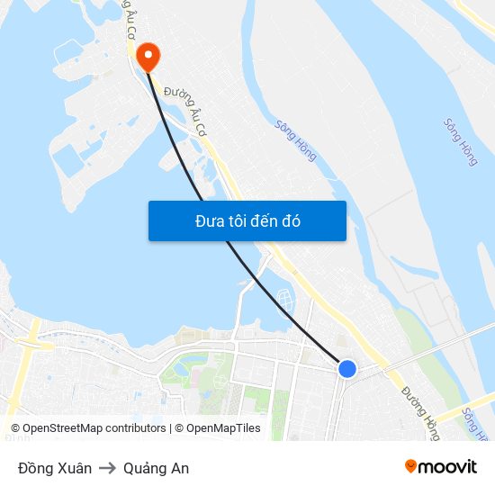 Đồng Xuân to Quảng An map