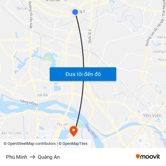 Phú Minh to Quảng An map