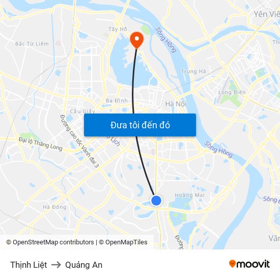 Thịnh Liệt to Quảng An map