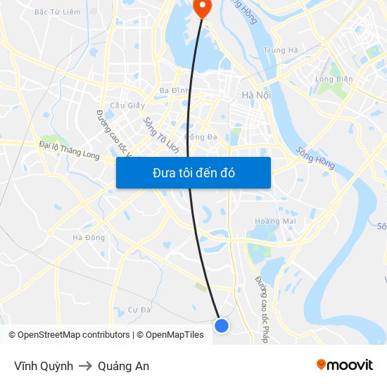 Vĩnh Quỳnh to Quảng An map