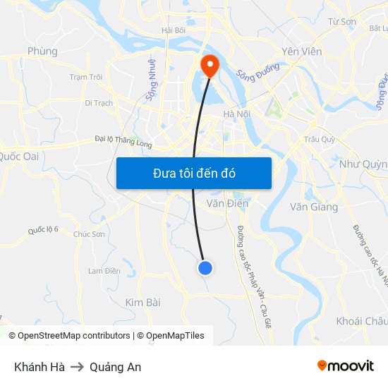 Khánh Hà to Quảng An map