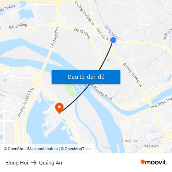 Đông Hội to Quảng An map