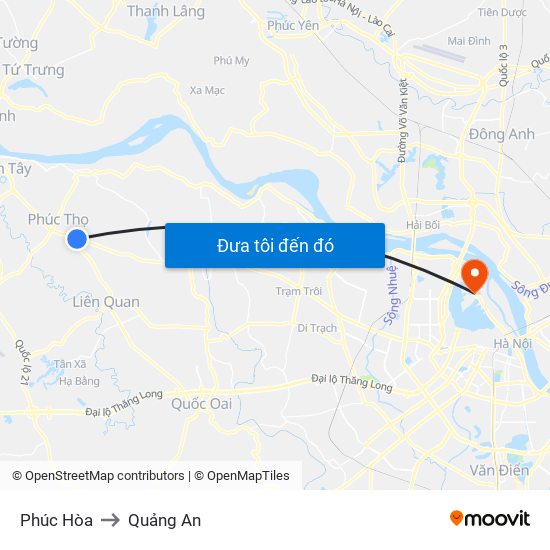 Phúc Hòa to Quảng An map
