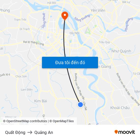 Quất Động to Quảng An map