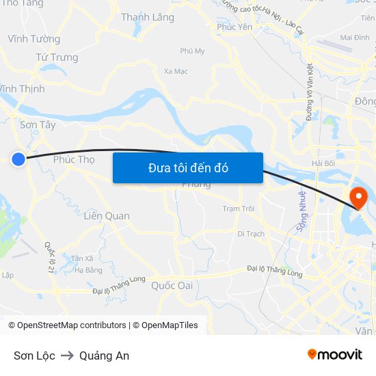 Sơn Lộc to Quảng An map