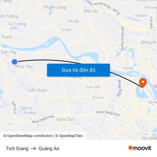 Tích Giang to Quảng An map