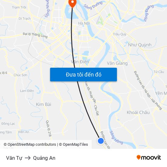 Văn Tự to Quảng An map